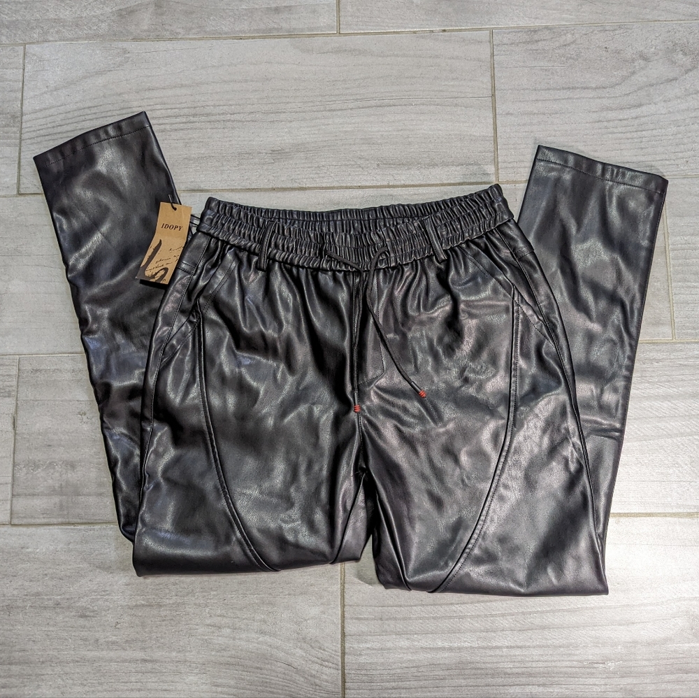 Women's Thick Leather Texture Pants